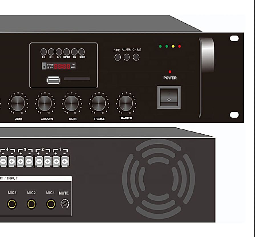 240W FM Bluetooth 6 Zones Output Mixing Amplifier With Remote Control