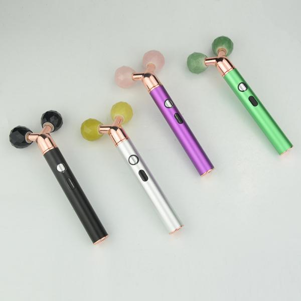 Quality 3D Massage Face Jade Rollers With Ball Vibrating Length 160mm for sale