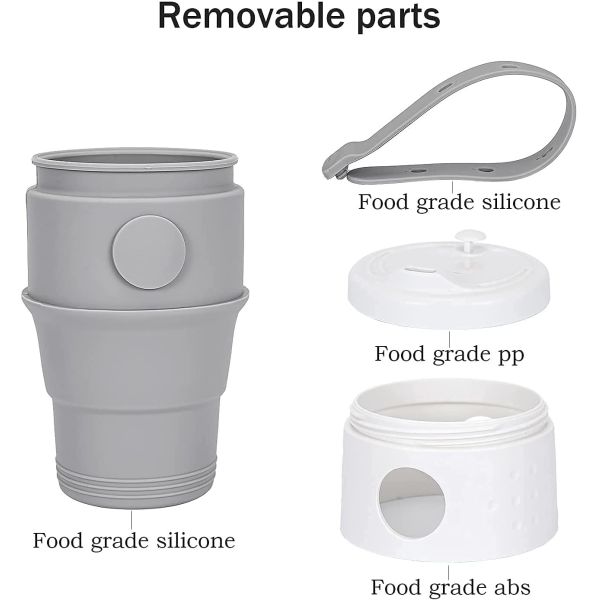 395ml Silicone Foldable Cup - Folded View