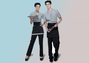 Buy cheap 100% Cotton Trendy Restaurant Uniforms Lapel With Bow Tie For Restaurant Staff product