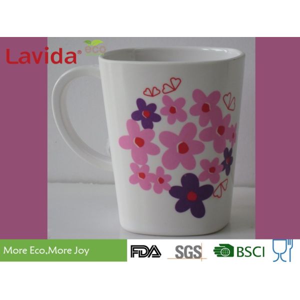 Unbreakable Melamine Coffee Cups Heavy Metal Free Non - Odor 275ml With Printing