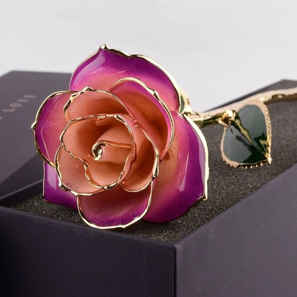 24k Gold Plated Real Rose Gold Foil Roes For Mother's Day Valentine's Day Gift