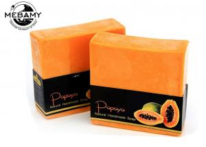 China Skin Lightening Organic Handmade Soap , Whitening Pure Herbal Papaya Soap Bar on sale