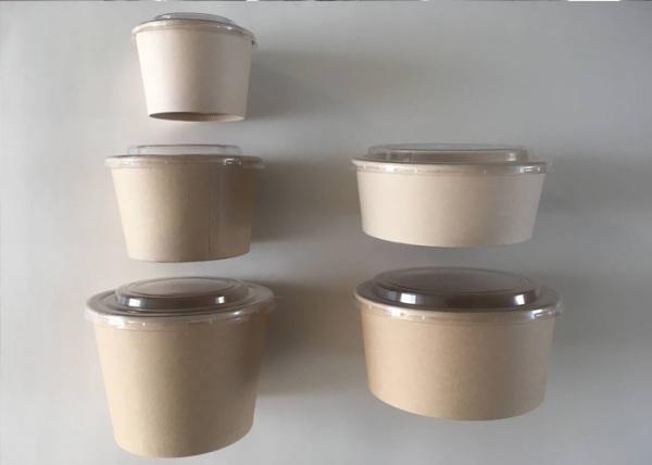 Quality 600ml Biodegradable PLA Coating Disposable Paper Soup Bowls Bucket for sale