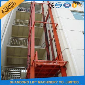 China CE 5.5m Vertical Hydraulic Elevator Lift with Guide Rail Checkered steel plate Platform on sale