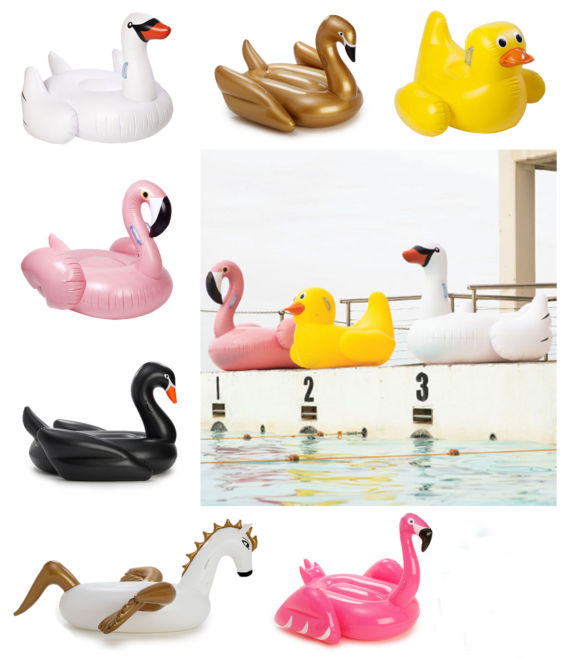 Giant Inflatable Water Toys Float Swan Inflatable Flamingo For Pool