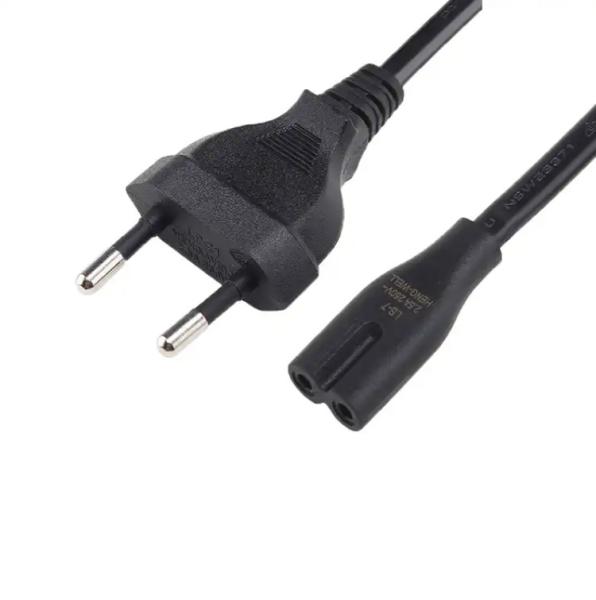 Quality CE Euro Power Cord , VDE 2.5A 250V 2 Pin Plug IEC C7 AC Power Cord for sale