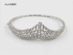 CZ 925 Sterling Silver Bangles Bracelet Triangle Crown