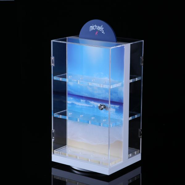 Quality Wall Mounted Lighted Custom Retail Display Cases Wooden Wall Showcase for sale