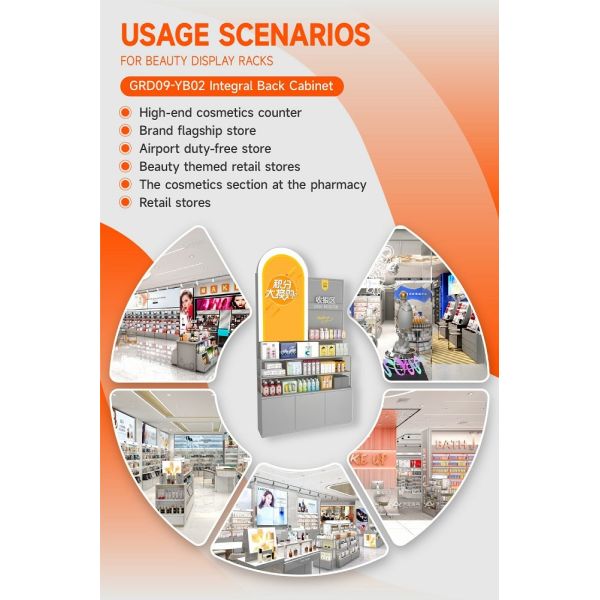 GDR09-YB02 Retail Display Counter with 80mm Soft Film Light Box and Acrylic Letters for Mall Booths