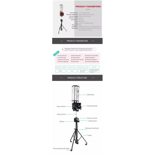 180 Pcs Badminton Shuttlecock Shooting Machine