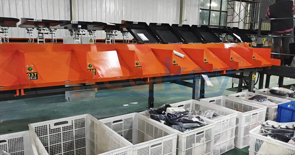Automated Classification Tilt Tray Package Sorting Machine Automatic Identification System
