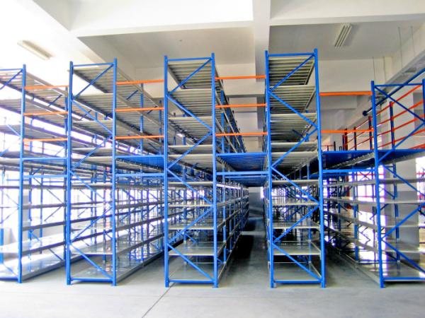 Quality Structural Rack Supported Mezzanine With Racking Frames / Step Beams / Steel Panel for sale