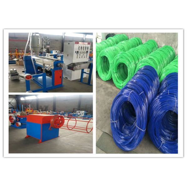 Green Color PVC Wire Coating Equipment , PVC Coating Line High Performance