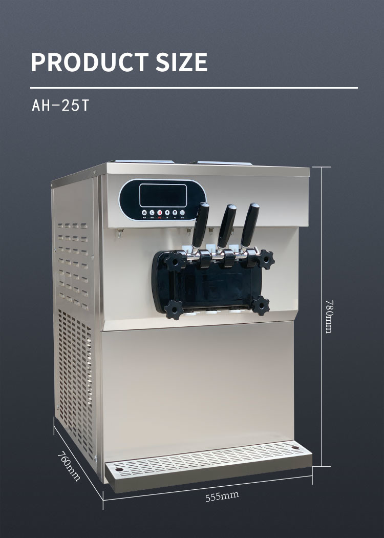 Table Top Commercial Ice Cream Machine 25-28l 5.8l Soft Serve Maker