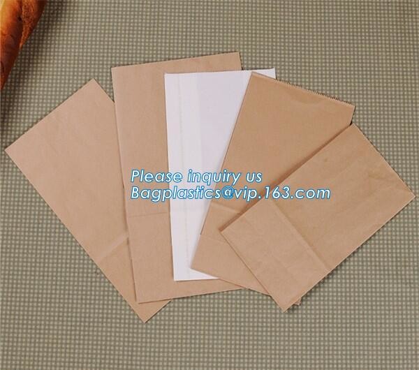 Custom Printing Recycled Brown Kraft Paper Bags,Custom Printed Factory Glassine Paper Bread Small Brown Bag, bagease