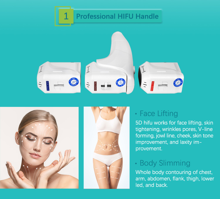 Beauty HIFU Slimming Machine 5 In 1 Multifunction 5D Wrinkle Removal Device