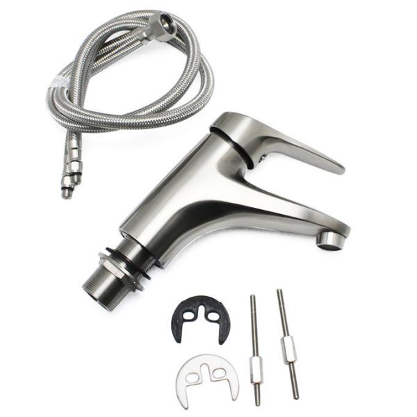Quality Ceramic Cartridge Stainless Steel Faucet For Bathroom Sink for sale
