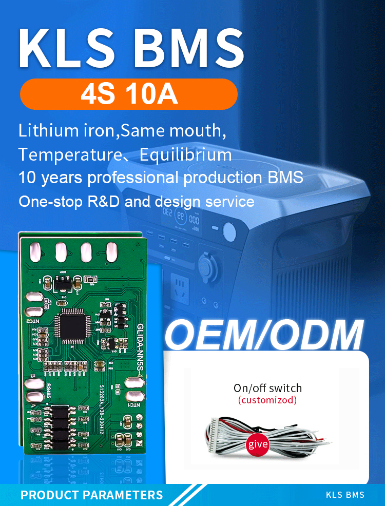 4S 10A BMS Battery Protection Board with Bluetooth and Temp Sensor