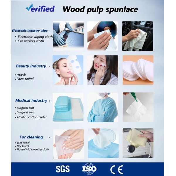 Fiber Mixed Spunlace Nonwoven Fabric Roll For Face Mask Wet Tissue