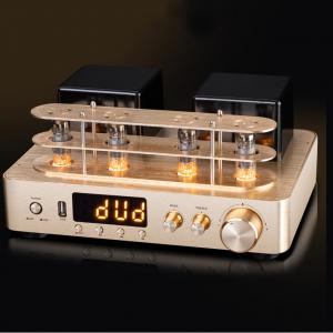 China 2.0 Channel Bluetooth Audio Amplifier , Vacuum Tube Amplifier Gold Color on sale