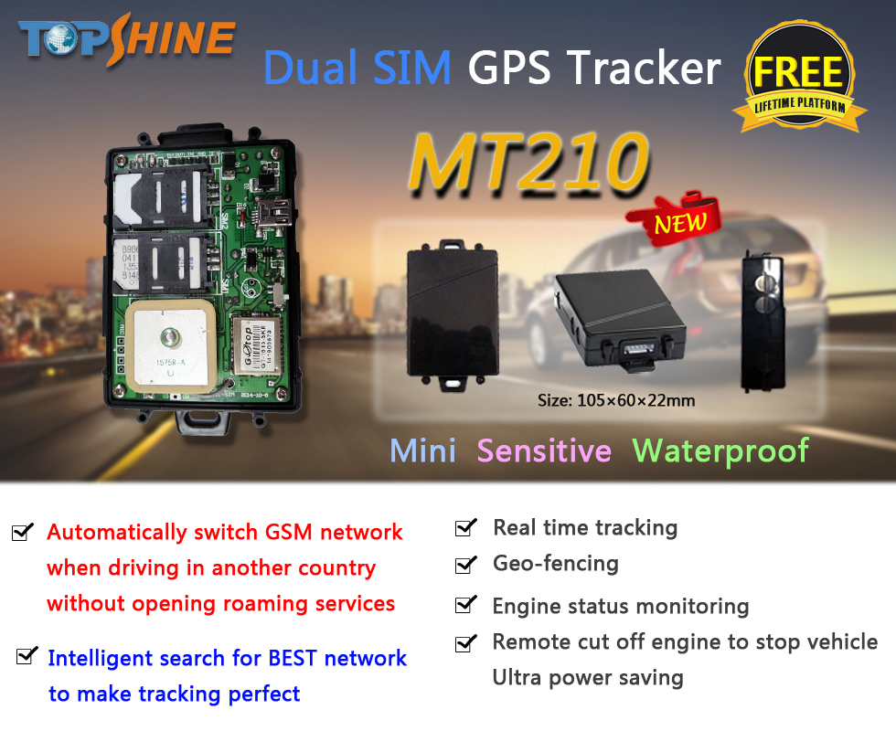1900Mhz GSM Motorcycle GPS Tracker Car Alarm System With Double SIM Card