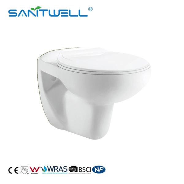 Quality Ceramic Wall Hung WC Rimless Toilet with Soft Closing Seat Cover for sale