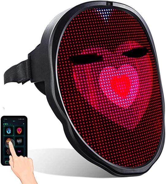 Quality DIY Smart LED Face Mask Led Light Up Full Face Mask With Rechargeable Battery for sale
