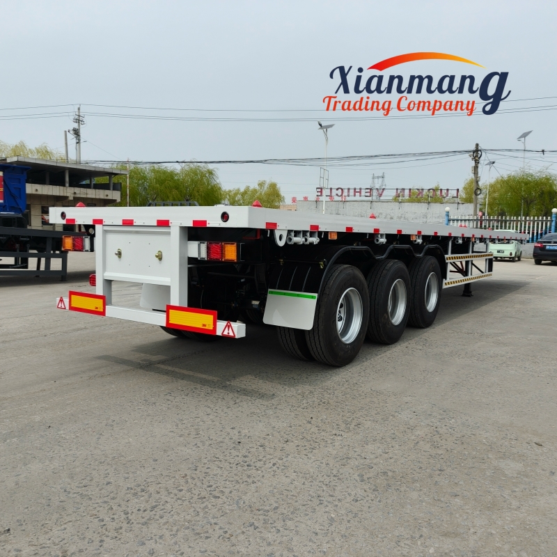 New And Used Tri-axle 40 Foot Flatbed Semi Trailer For Sale , Flat Bed Semi Trailer For Sale Factory Customization