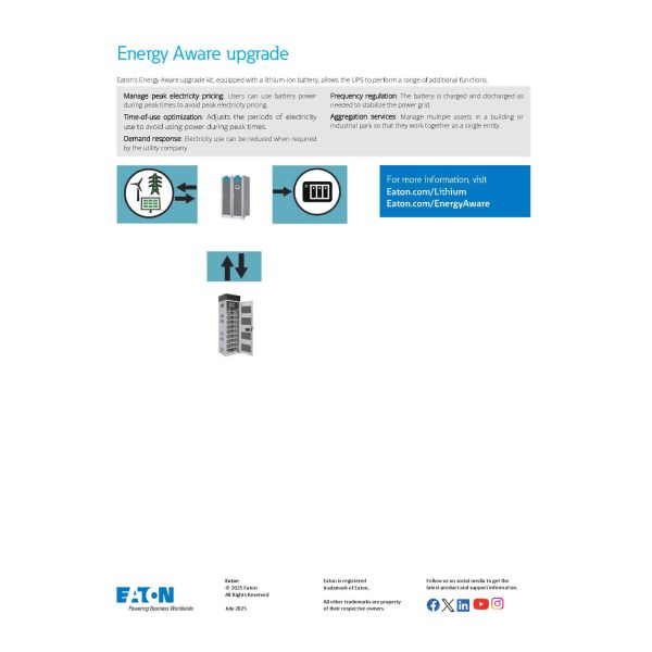 Eaton Power Cube Modular UPS System 400kVA-2500kVA Pure Sine Wave with 97.3% Efficiency for Data Centers