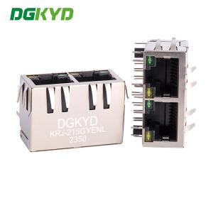 Buy cheap KRJ-215GYENL 100Mbps Utp Rj45 Connector Integrated Filter Ethernet Interface Dual Port Socket product