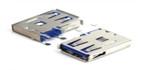 Quality Usb Connector USB-AF90° Side vertical long blue for sale