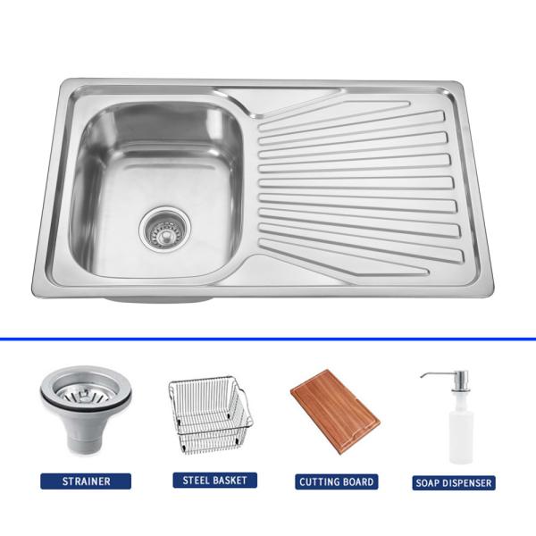 Quality One Or Two Holes Topmount Kitchen Sink With Rectangular Bowl Shape for sale