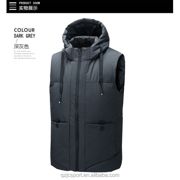 New arrival JC wind cotton padding vest coat men s warm vest jacket custom logo