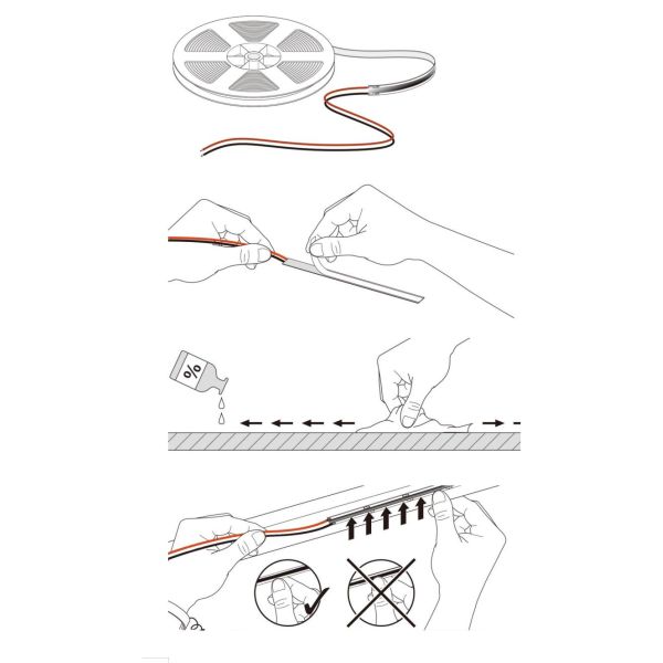 CAT Flexible Dot COB CCT LED Strip Dynamic White DC 24V