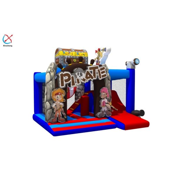 New Design Digital Printing Inflatable Pirate Bounce House With Slides For Kids