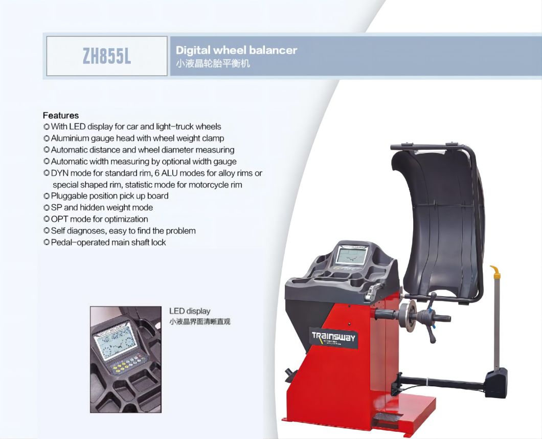 Trainsway Zh855L Tire Equipment Wheel Service Equipment Wheel Balancing Machine Wheel Balancer