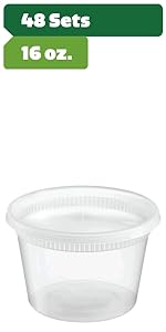 Plastic Deli Containers With Lids, Slime, Soup, Meal Prep Containers Stackable Leakproof Microwave Dish
