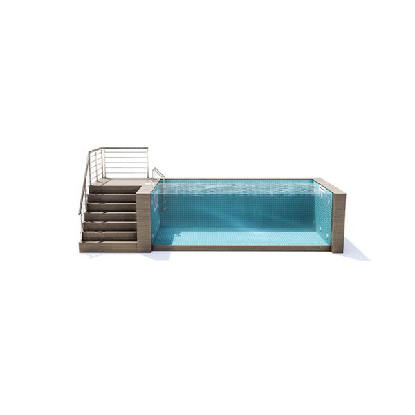Quality Cutting Service Steel Structure Prefab Pool with 100mm Acrylic Window from AUPOOL OEM for sale