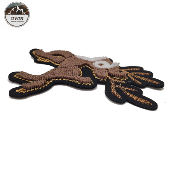 Fawn Animal 3D Embroidery Patches For Garment / Bags / Hats Decoration