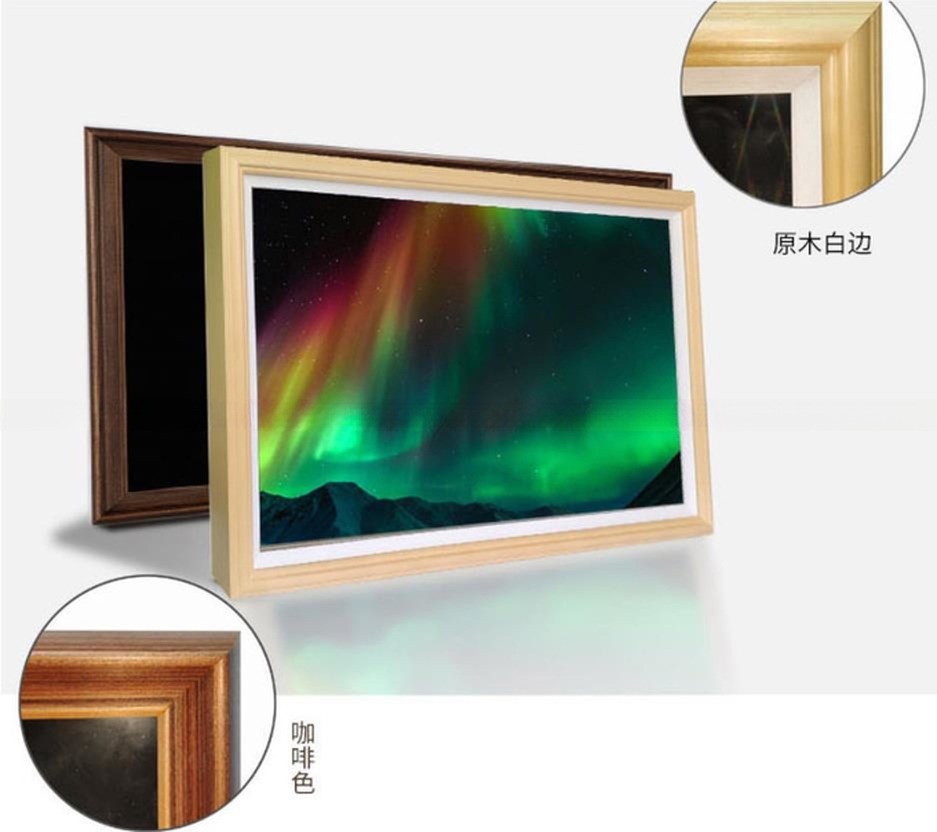 UHD 55" inch Wood digital photo frame LCD LED Advertising signage display WIFI Android monitor with wooden frame