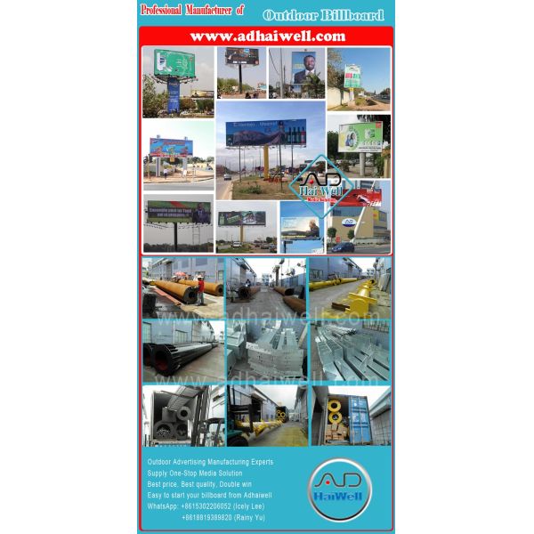 outdoor Advertising Billboard Hight Quality Outdoor Advertising Unipole Billboard Display 18m x6m in Africa