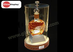 Buy cheap Customized Round Acrylic Liquor Wine Bottle Display Case with Wooden Base product