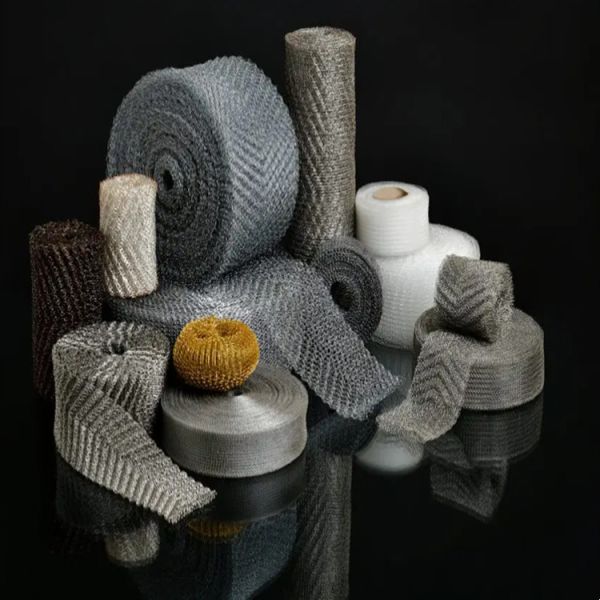 Corrosion Resistant Copper Knitted Wire Mesh Flat-type Corrugated For Longevity