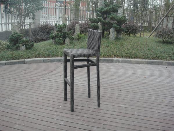 Quality Resin Wicker Bar Set With Cushion , Black Bar Table With Glass for sale
