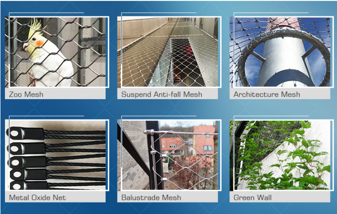 Bridge Railings And Balustrade Stainless Steel Ferrule Rope Mesh 60x60mm 5