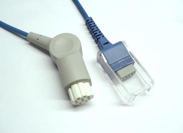 Quality 2.4M Grey Wire Spo2 Extension Cable Round 10 Pin to DB9 Connector for sale