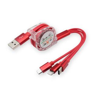 Buy cheap Colorful 3 In 1 Braided Charging Cable Stable Current Fast Data Transmission product
