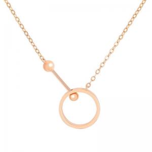 China Factory Custom Women Jewelry Choker Rose Pure 18K Gold Necklace Rose Gold Chain on sale