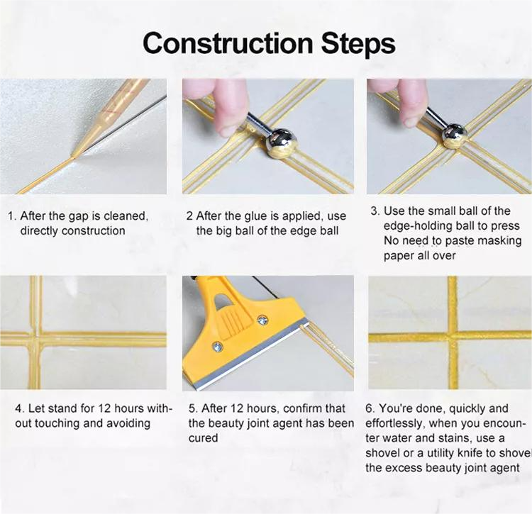 Construction Epoxy Tile Grout Gold Flexible Tile Joint Sealant Crack Resistant